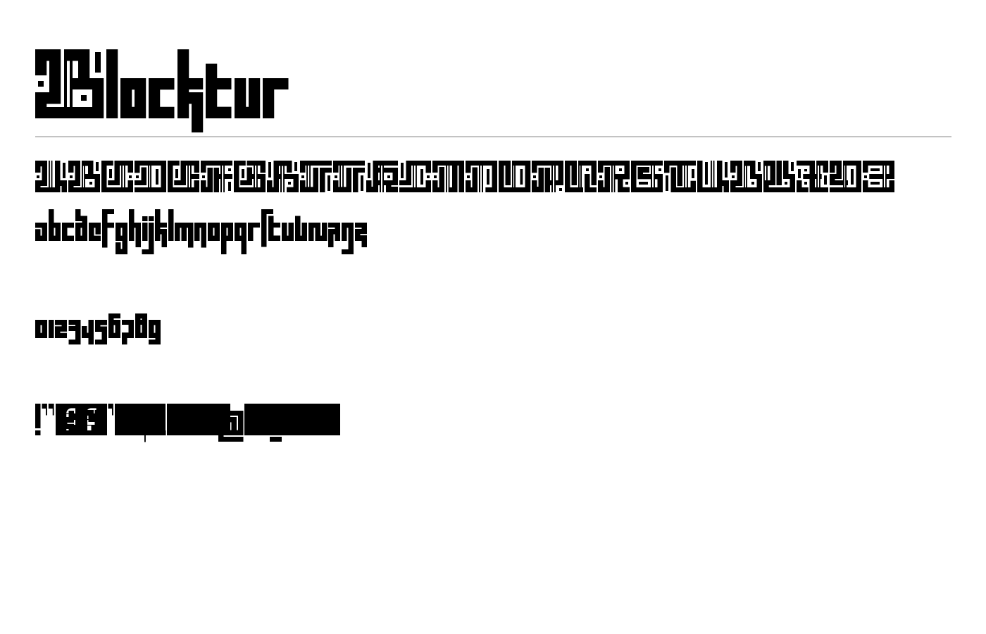 Blocktur Font preview