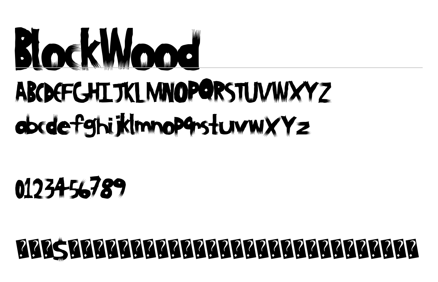 BlockWood Font preview
