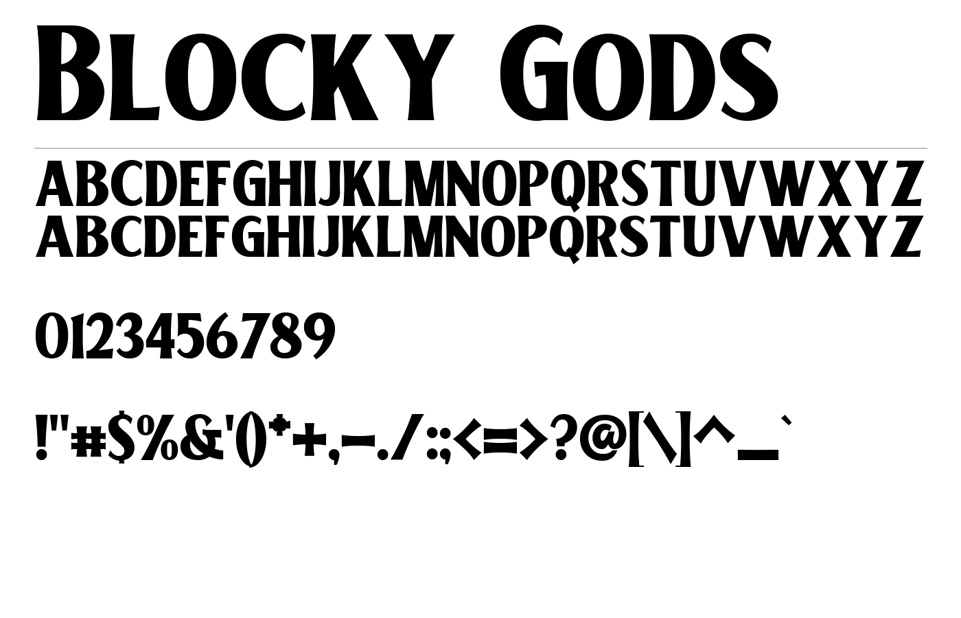 Blocky Gods Font preview