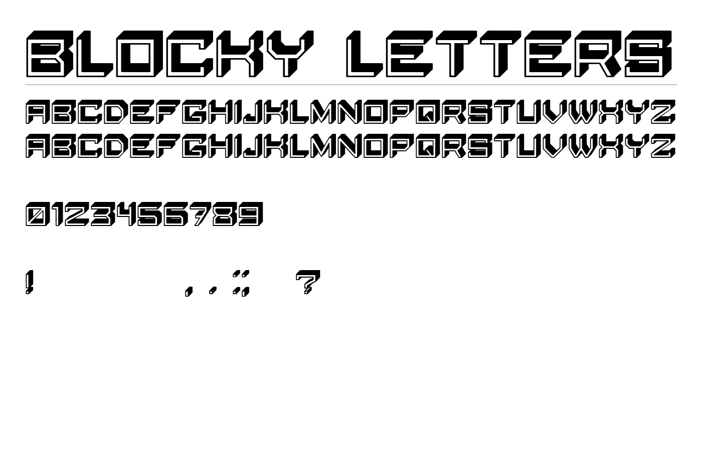 Blocky Letters Font preview