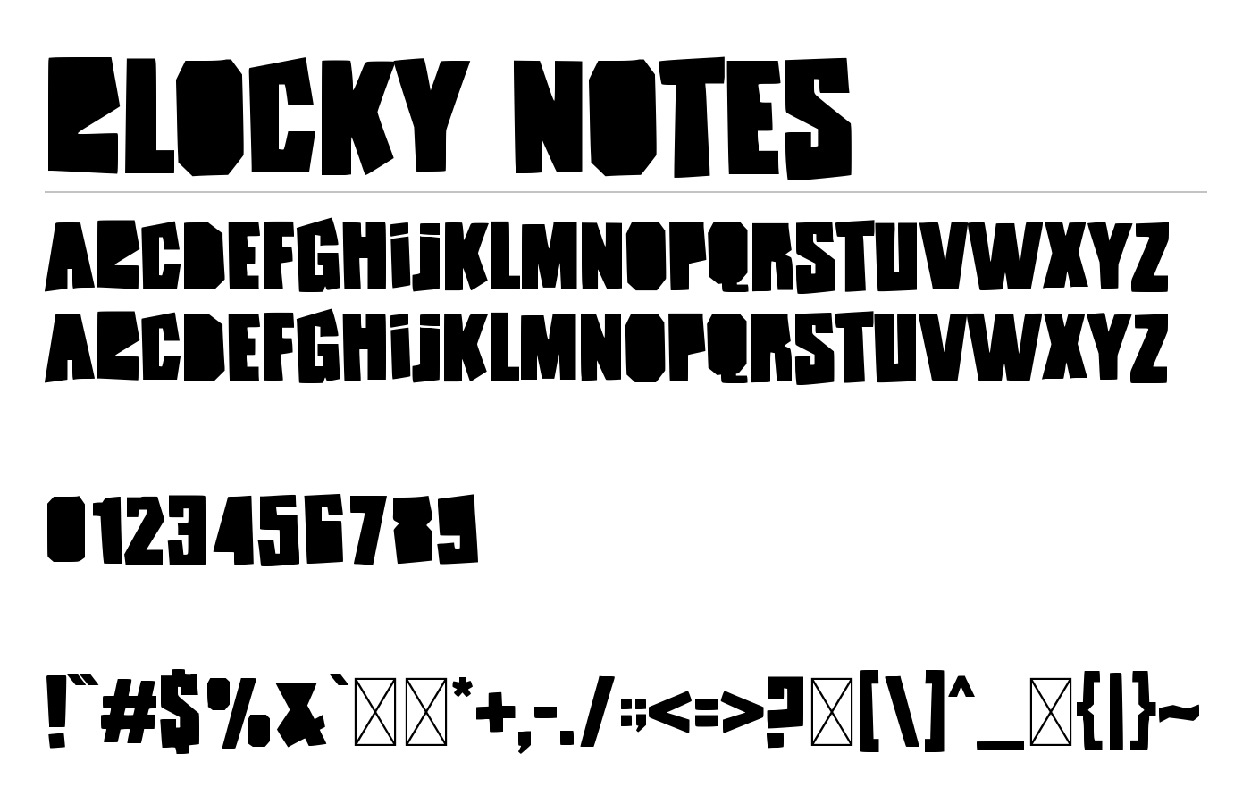 Blocky Notes Font preview