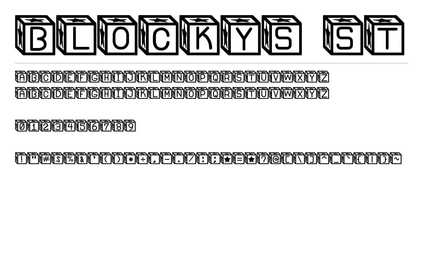 Blockys St Font preview
