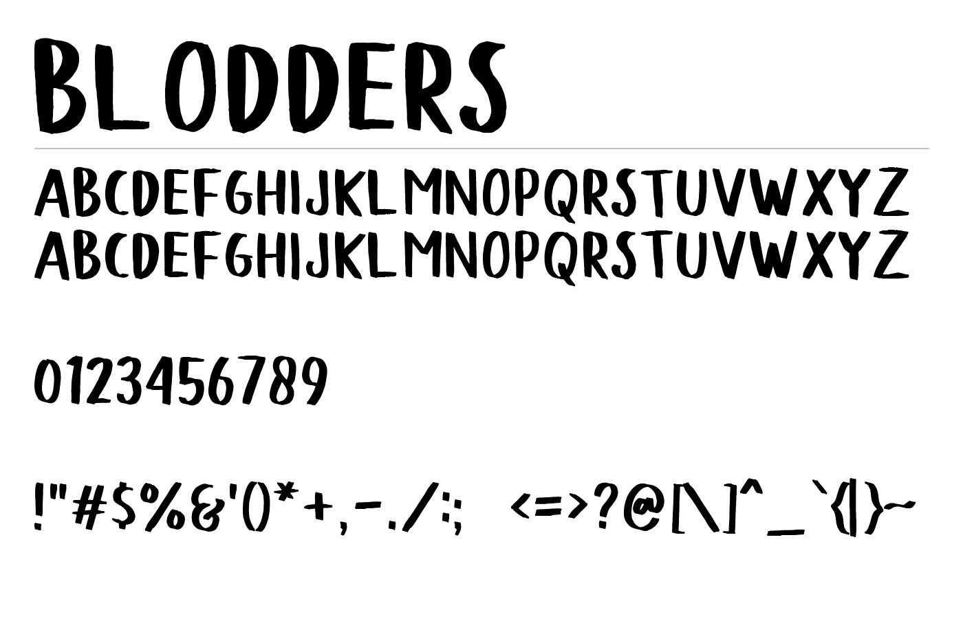 Blodders Font preview