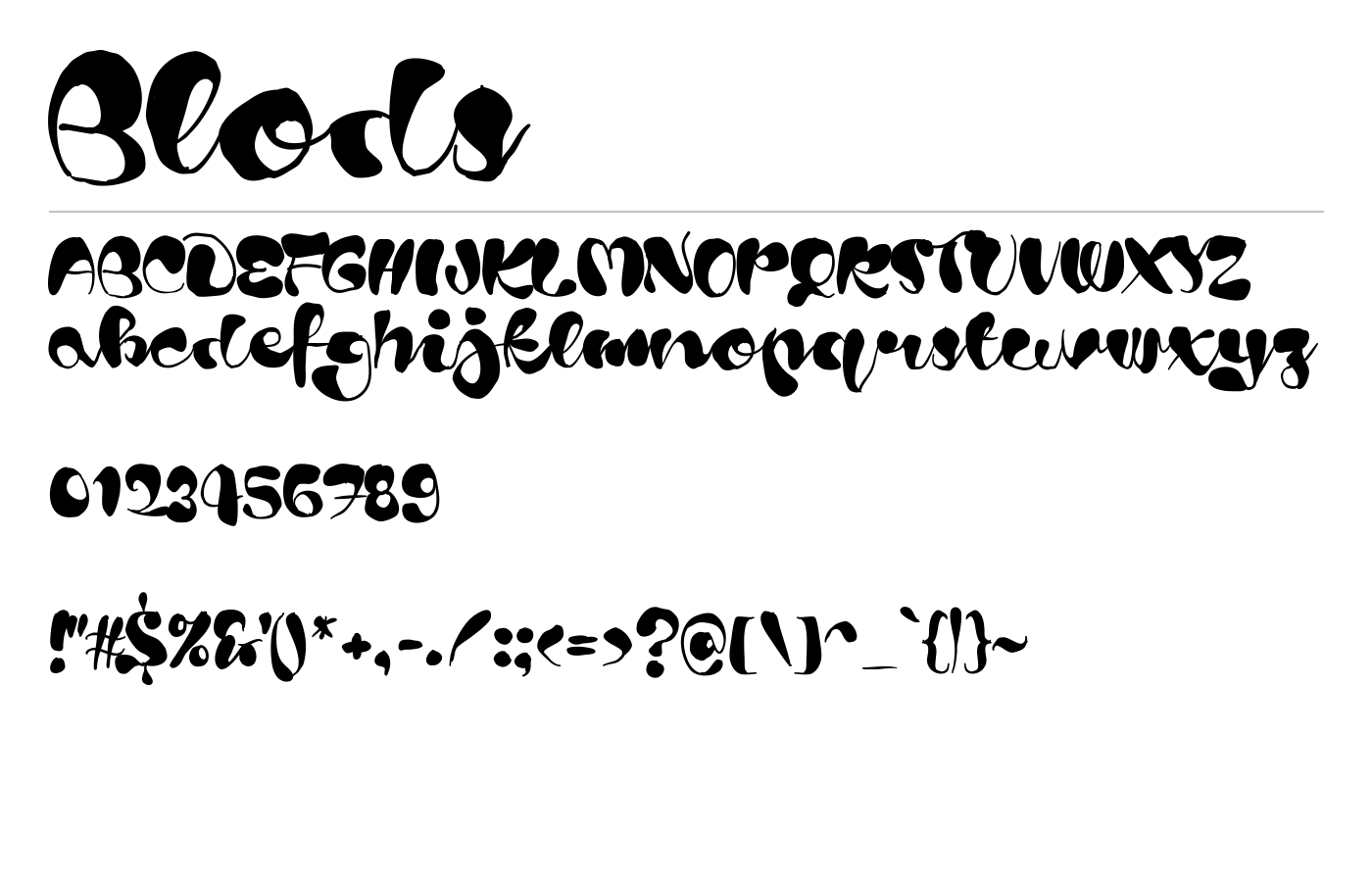 Blods Font preview