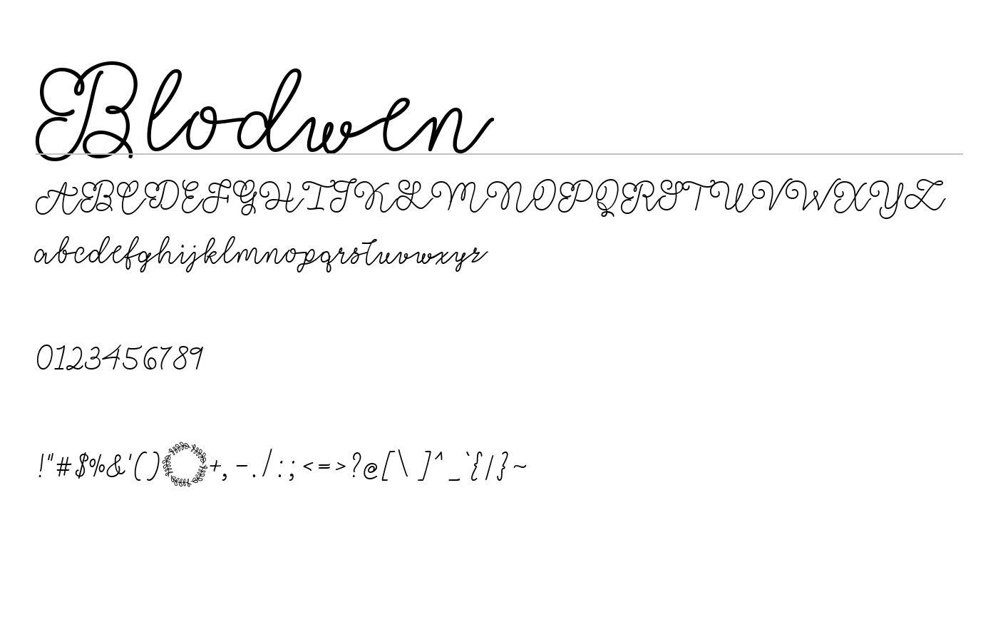 Blodwen Font preview