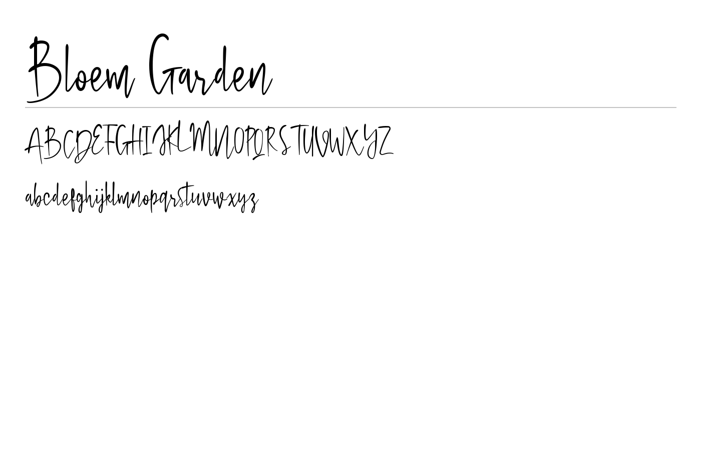 Bloem Garden Font preview