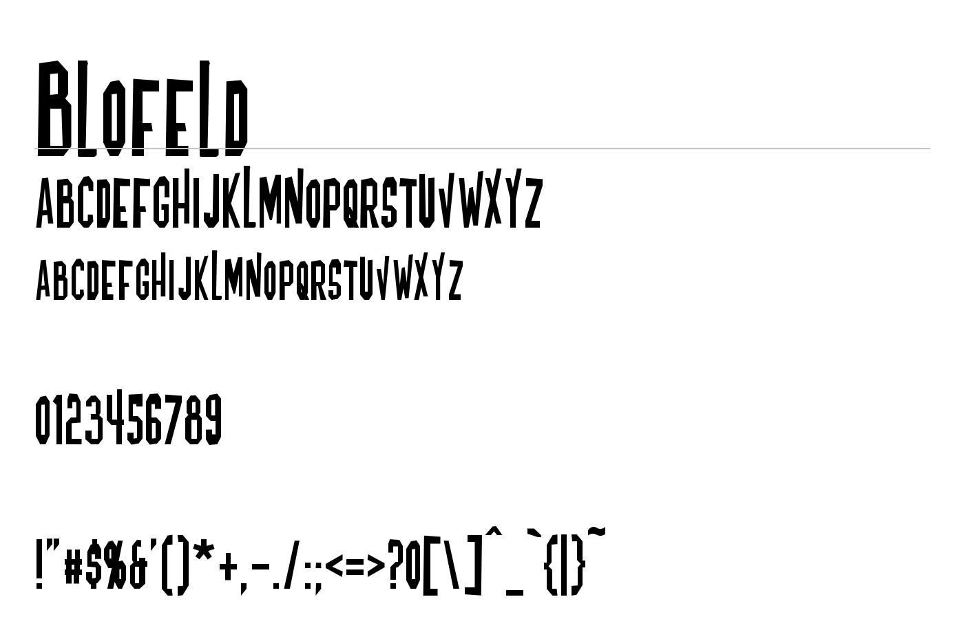 Blofeld Font preview