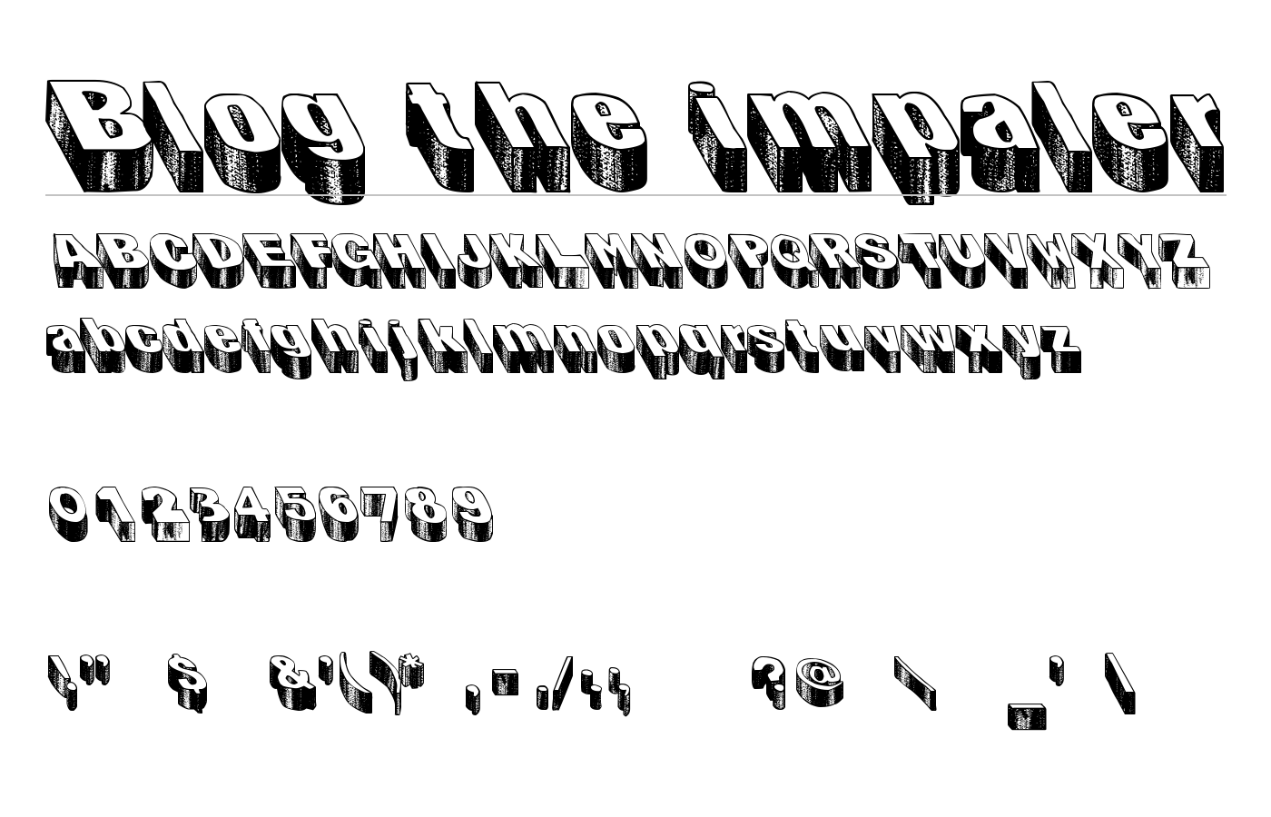 Blog the impaler Font preview