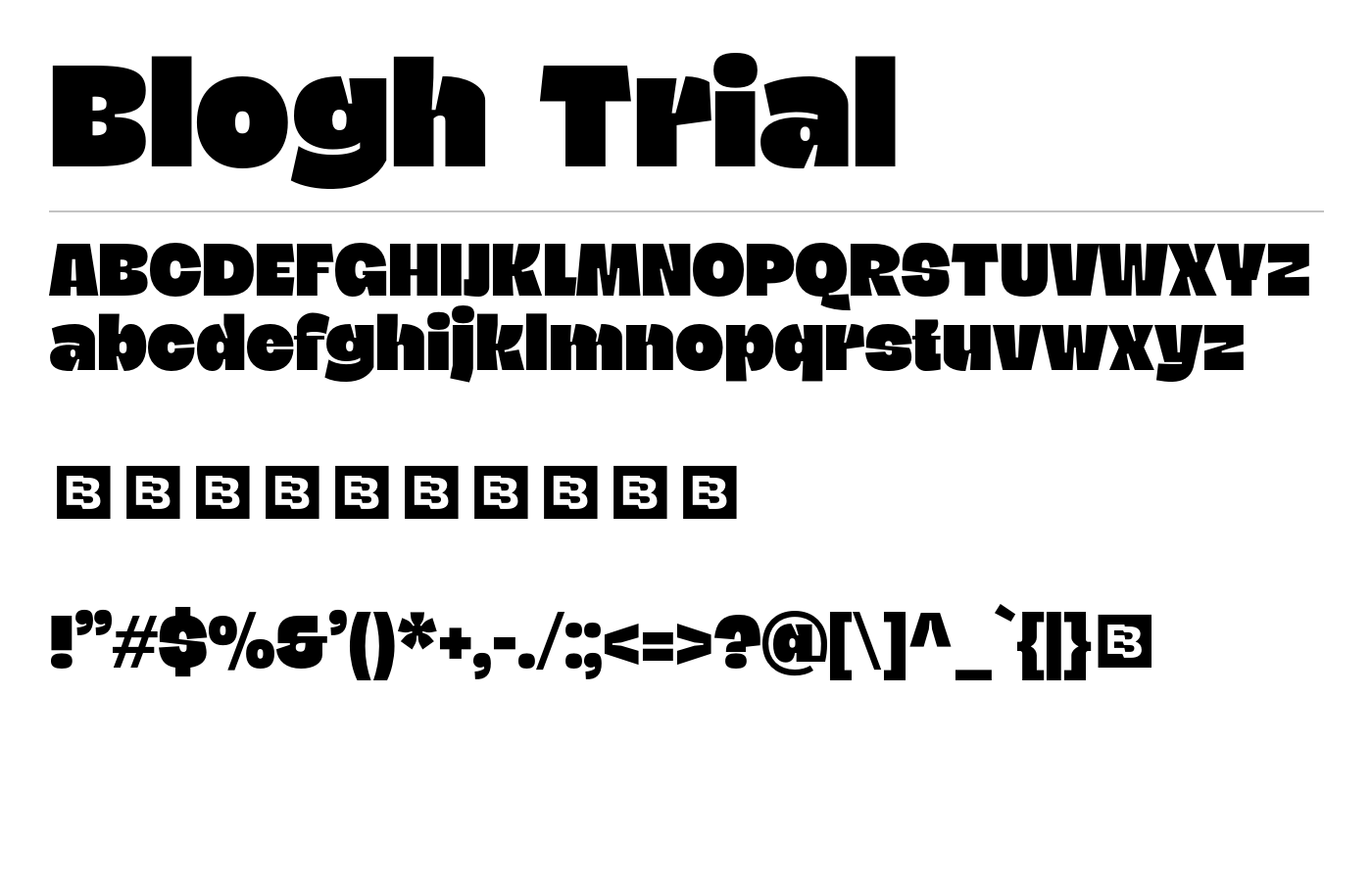 Blogh Trial Font preview