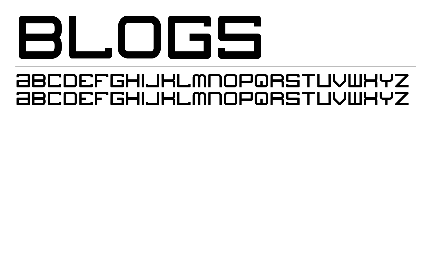 blogs Font preview