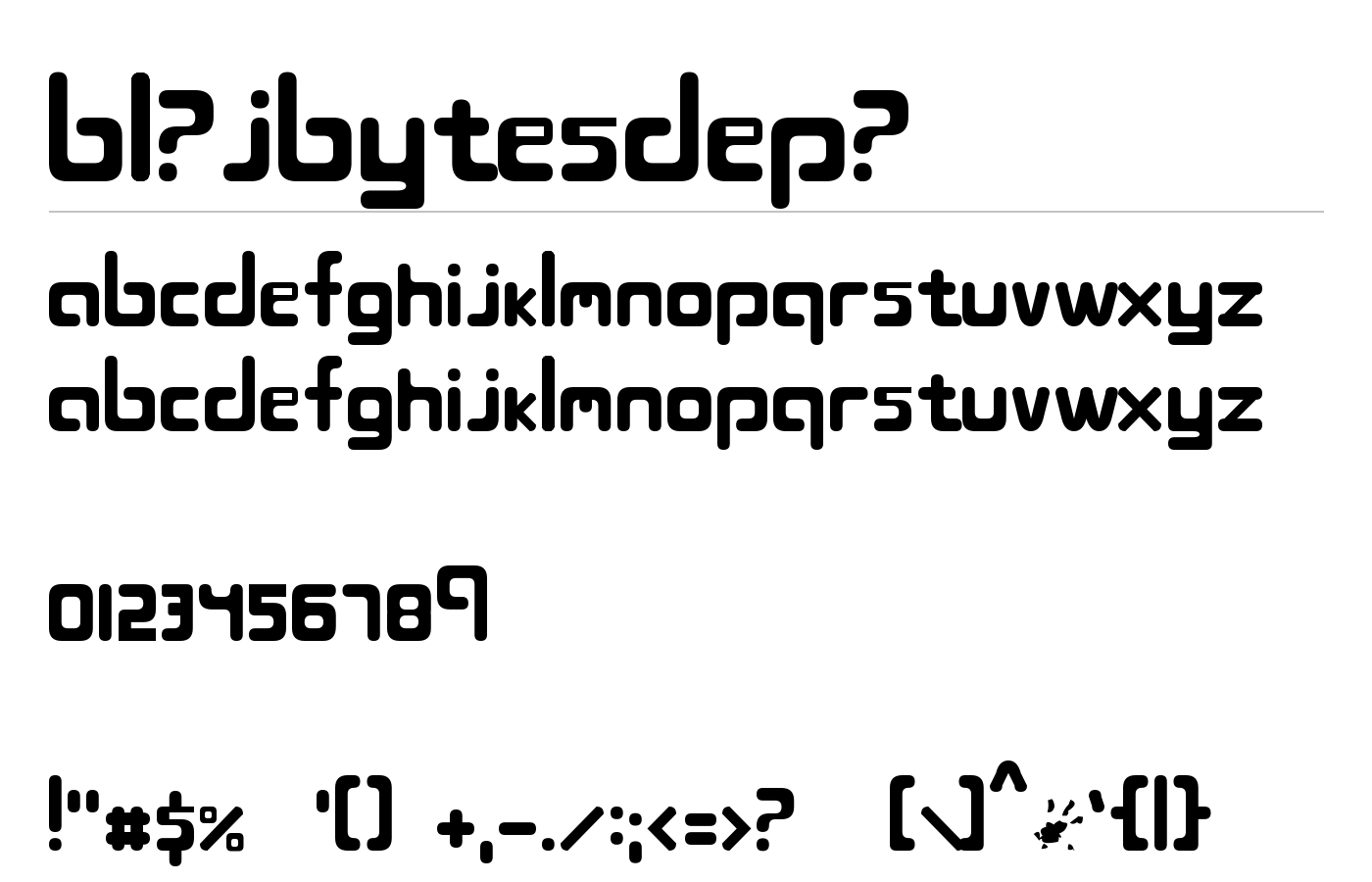 Blöjbytesdepå Font preview