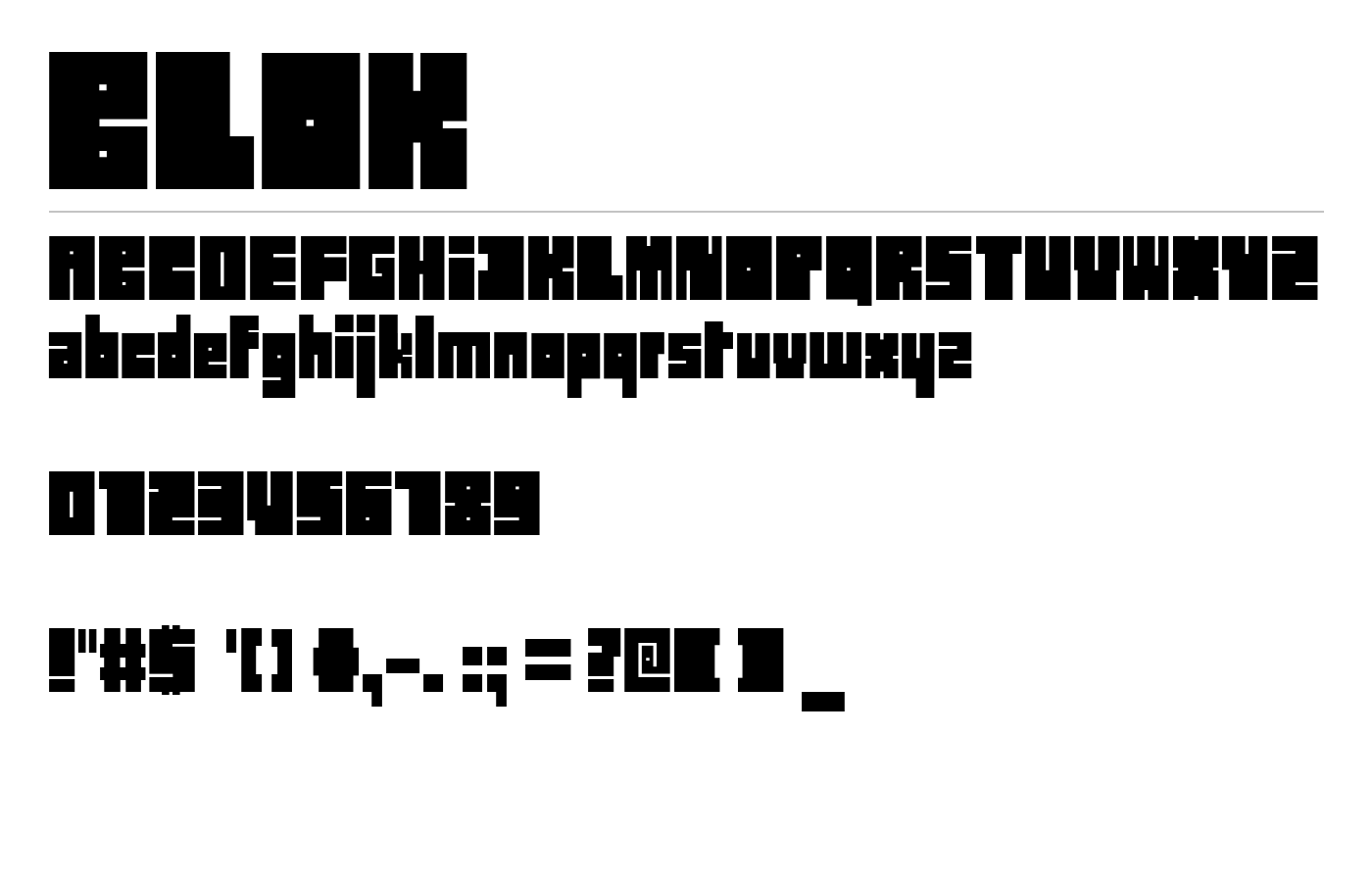 BLOK Font preview