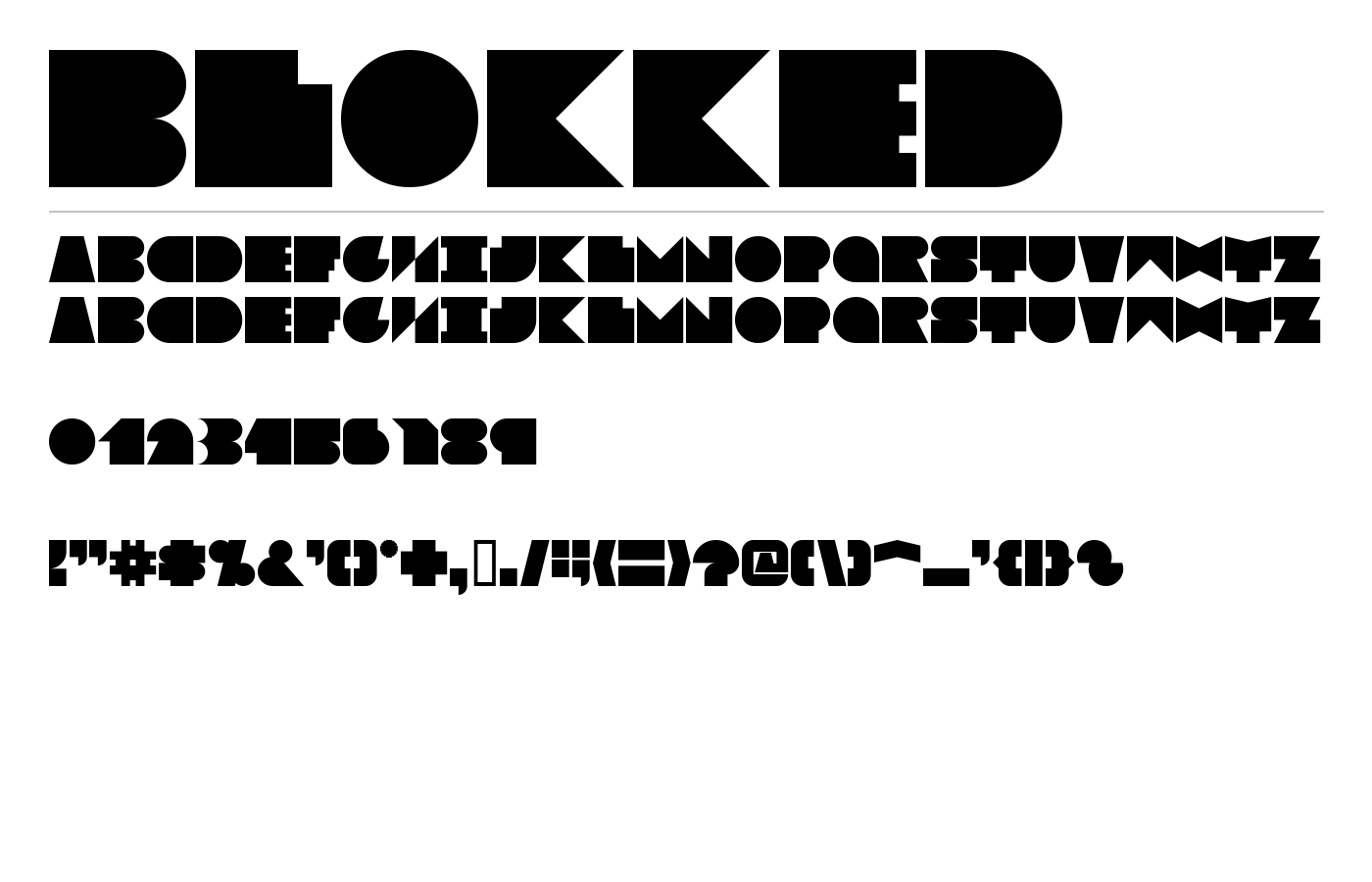 Blokked Font preview