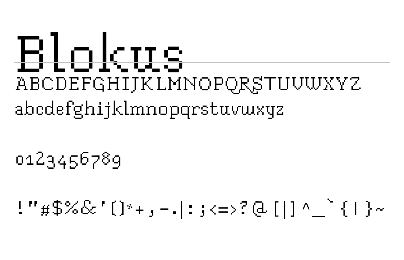Blokus Font preview