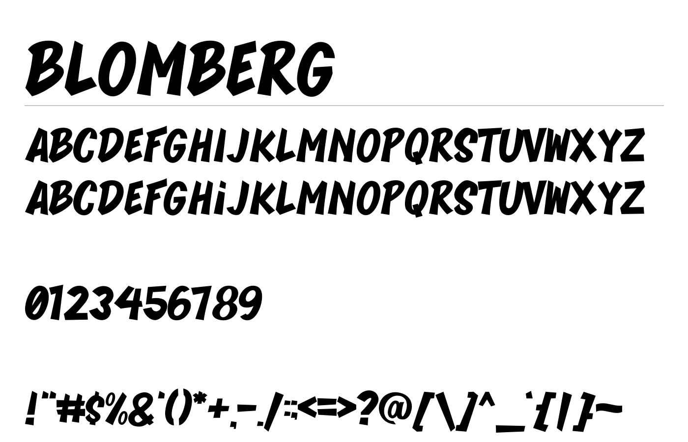 BLOMBERG Font preview