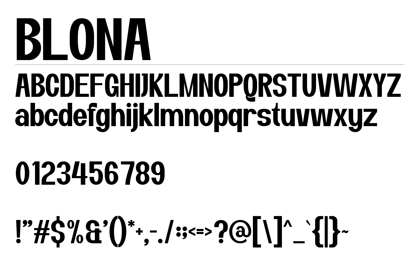 BLONA Font preview