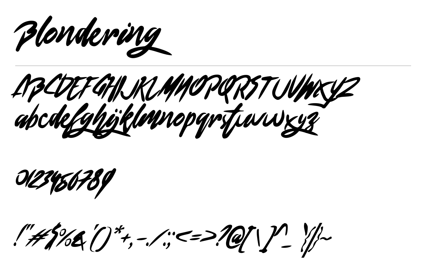 Blondering Font preview