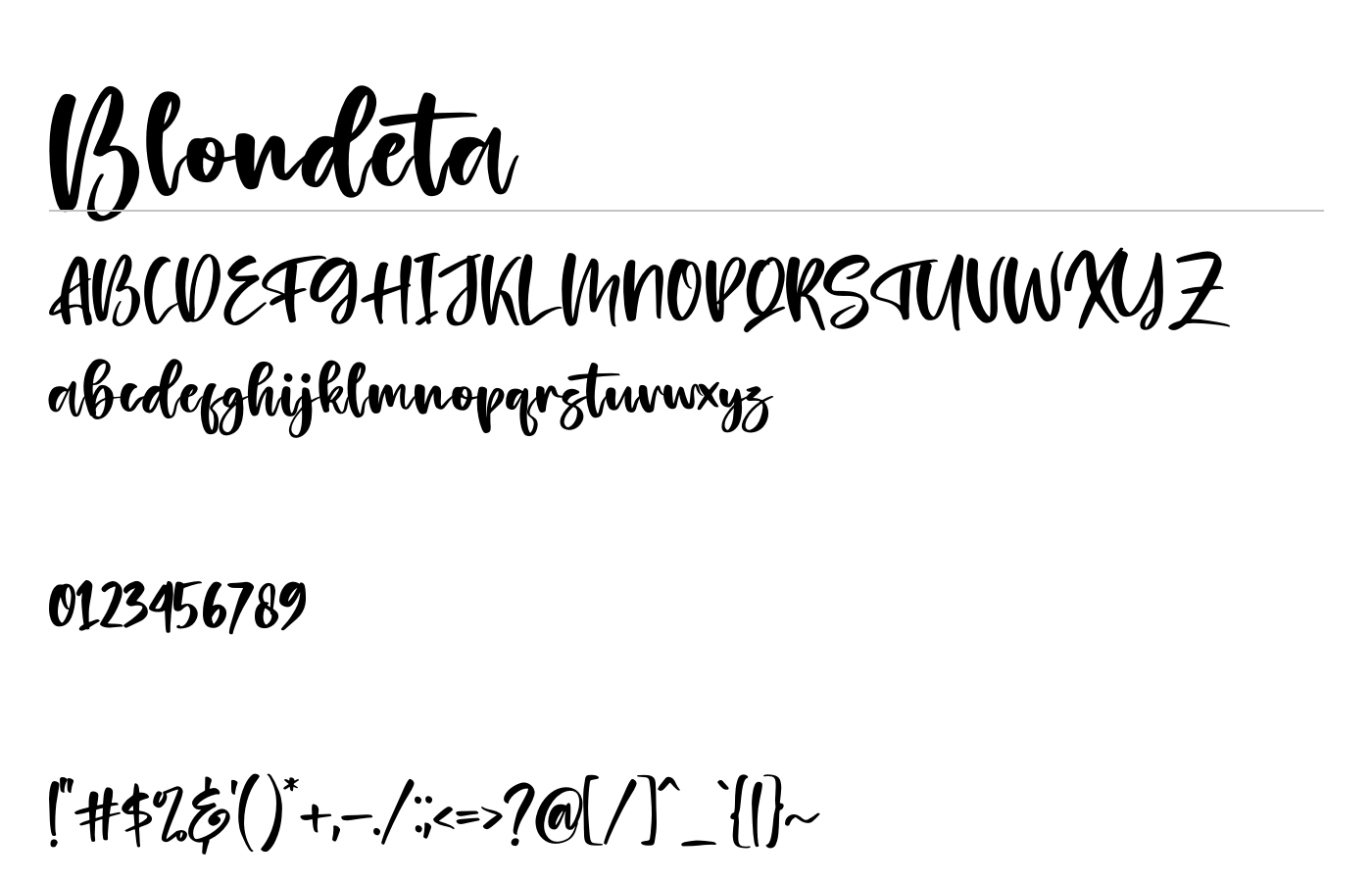Blondeta Font preview