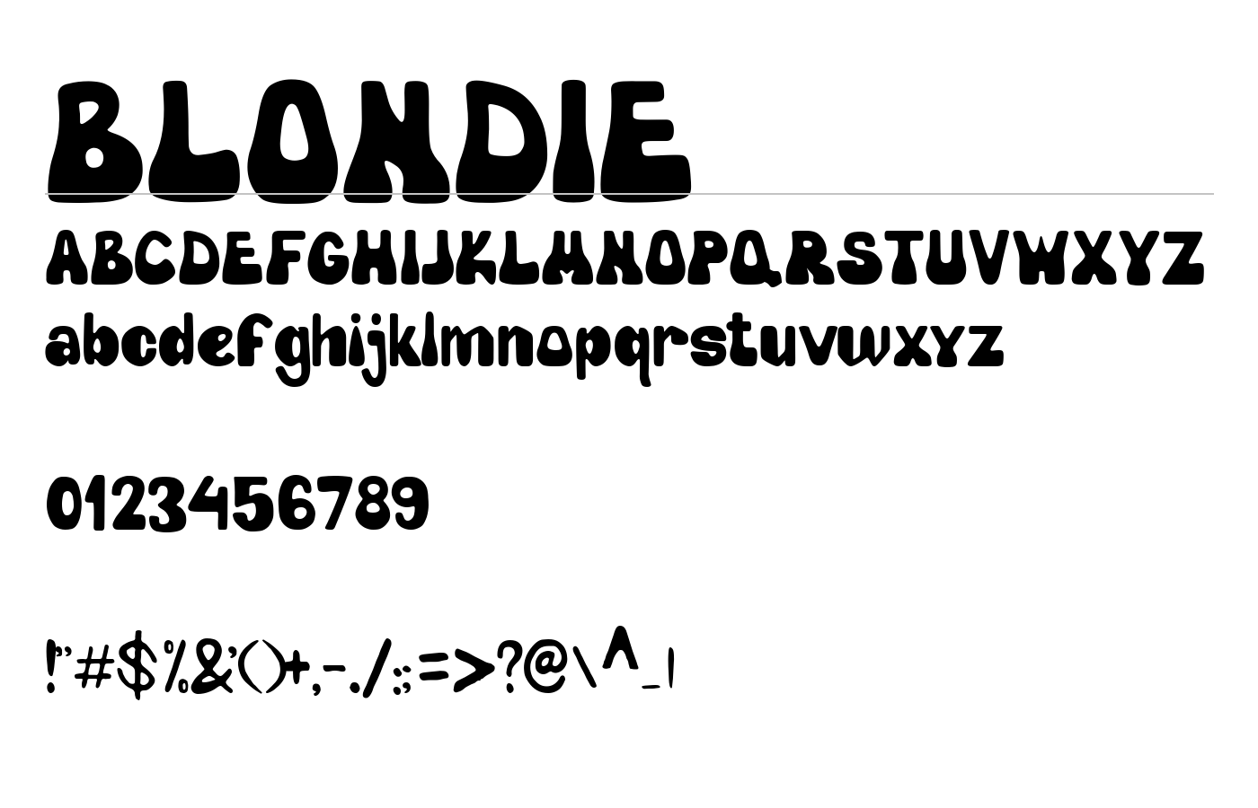 BLONDIE Font preview