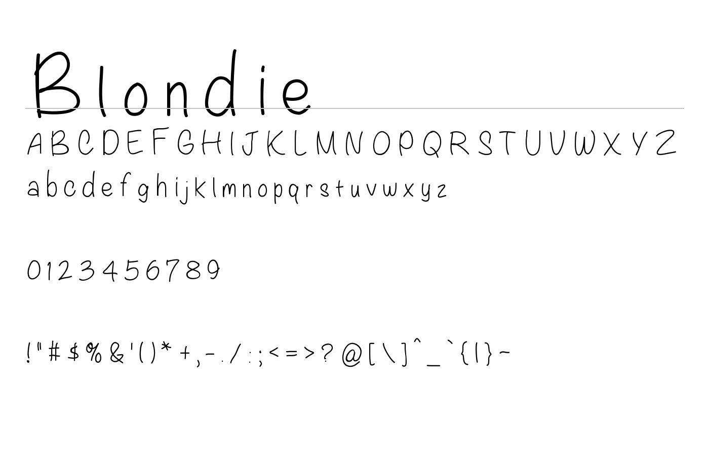 Blondie Font preview
