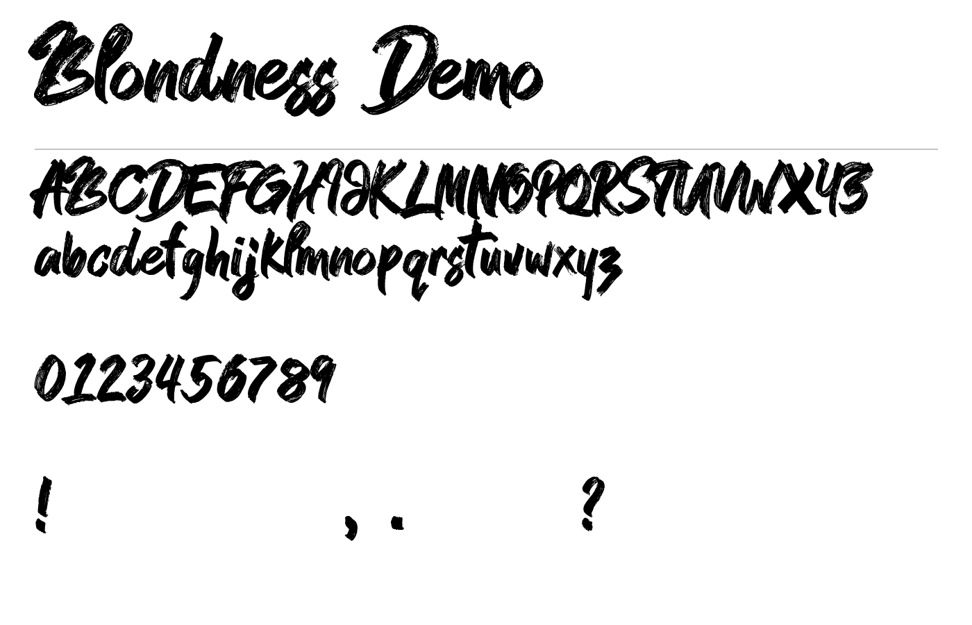 Blondness Demo Font preview