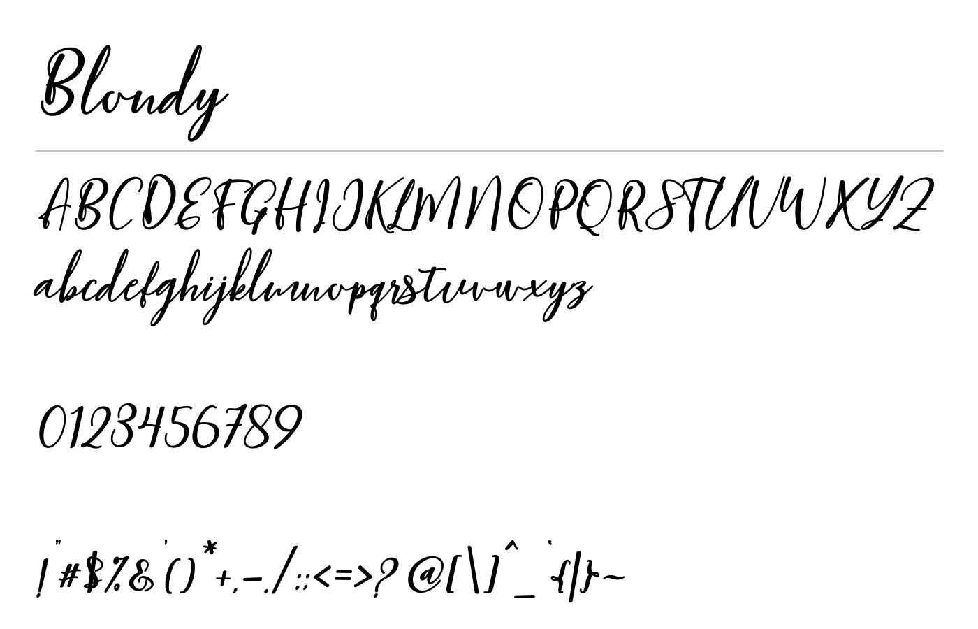Blondy Font preview
