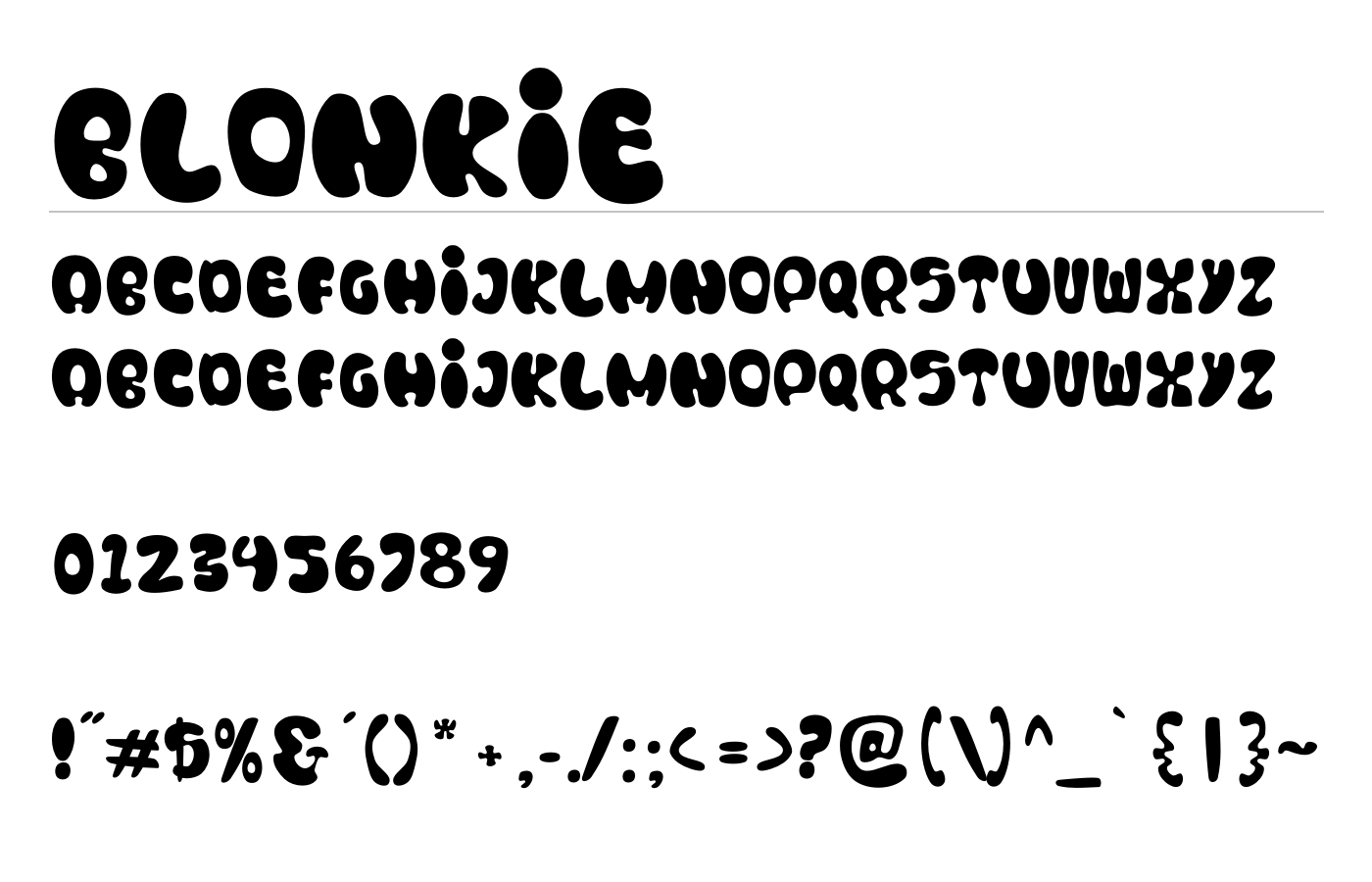 Blonkie Font preview