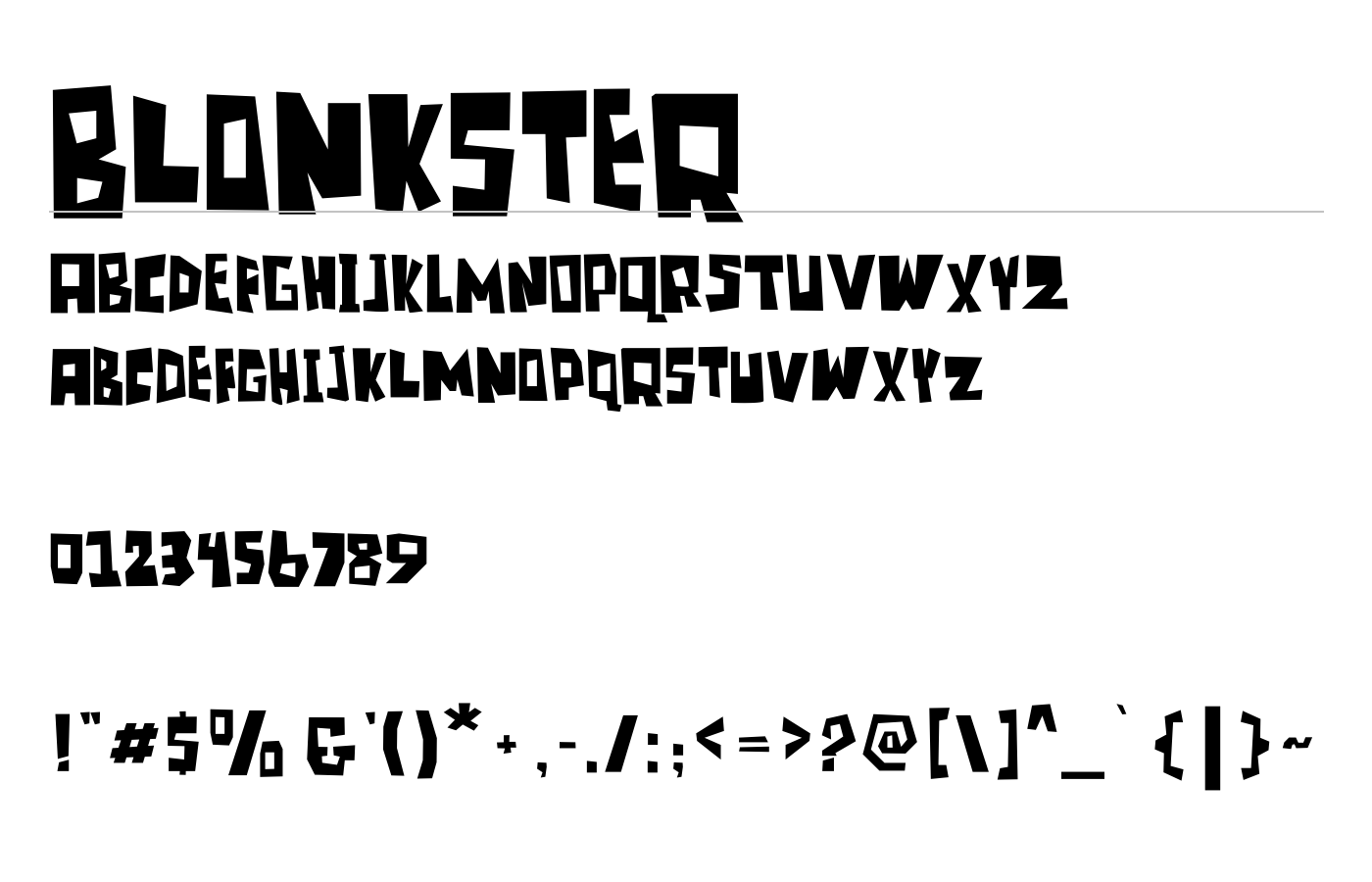 Blonkster Font preview