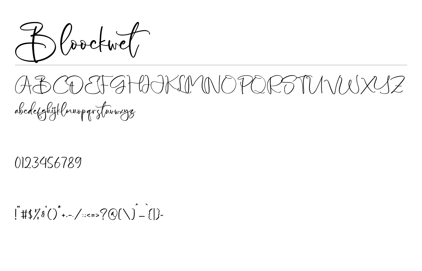 Bloockwet Font preview