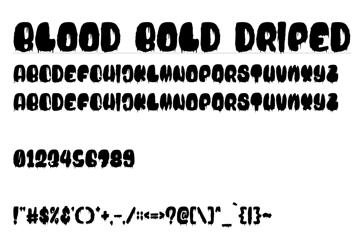 Blood Bold Driped Font preview