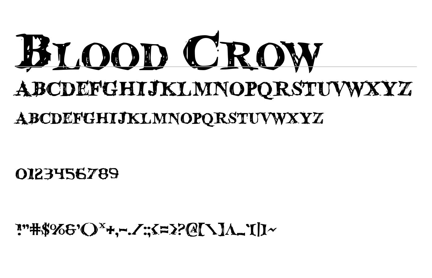 Blood Crow Font preview