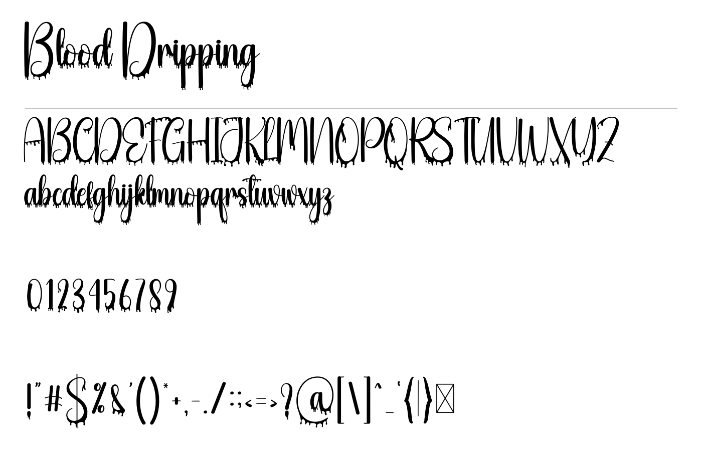 Blood Dripping Font preview