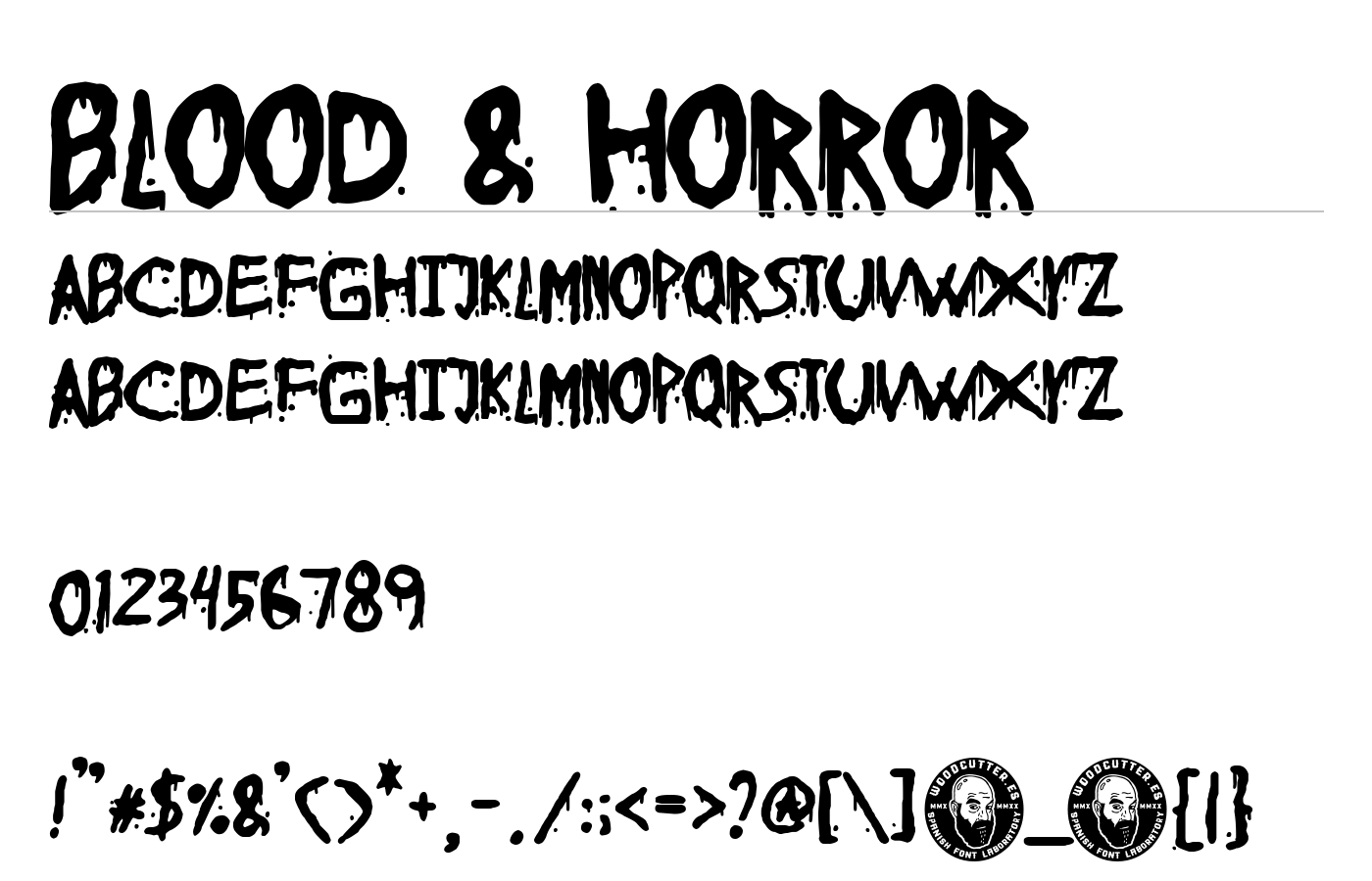 Blood & Horror Font preview