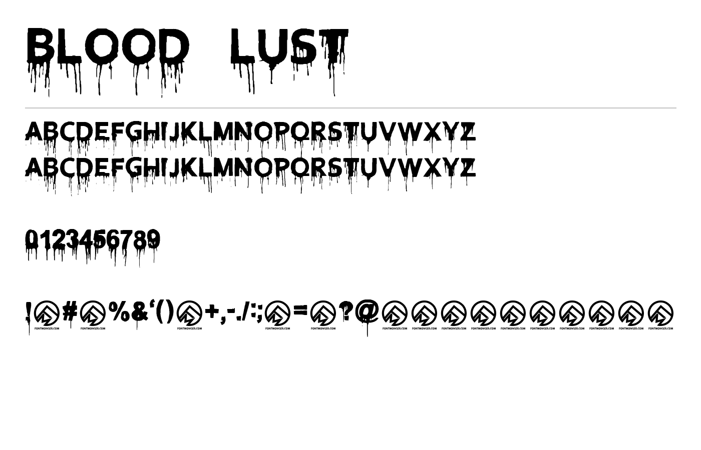 Blood Lust Font preview
