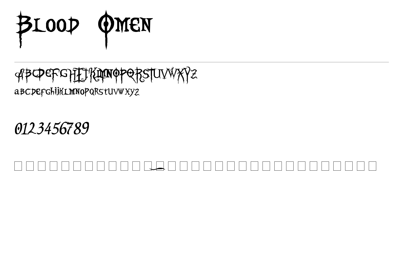 Blood Omen Font preview