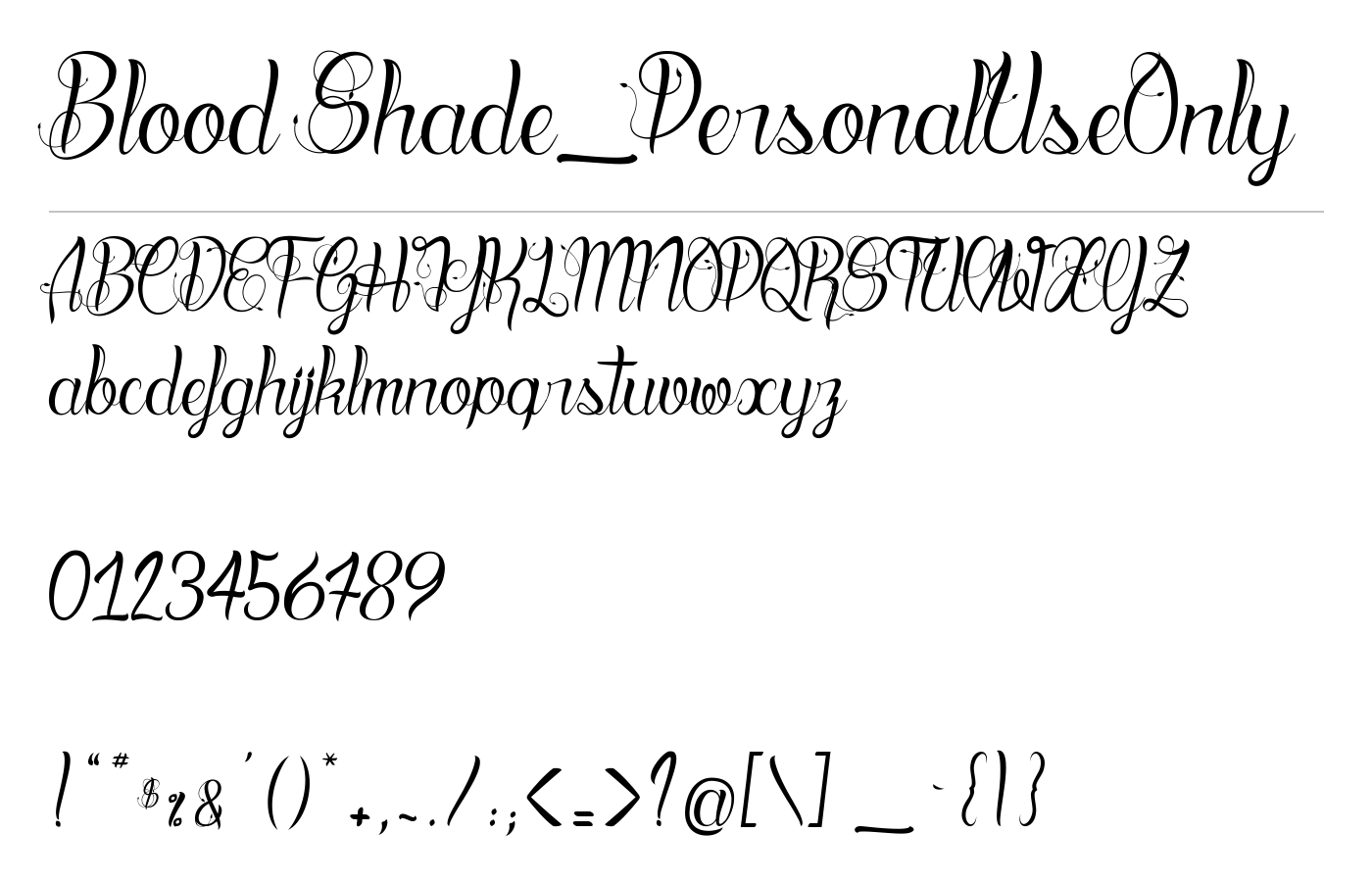 Blood Shade_PersonalUseOnly Font preview