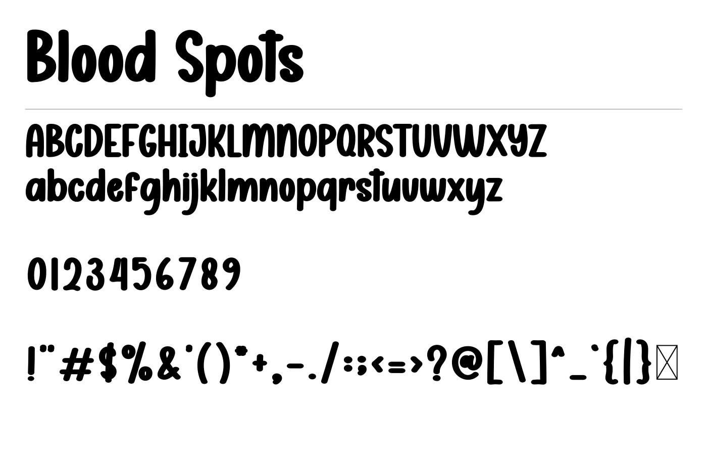 Blood Spots Font preview