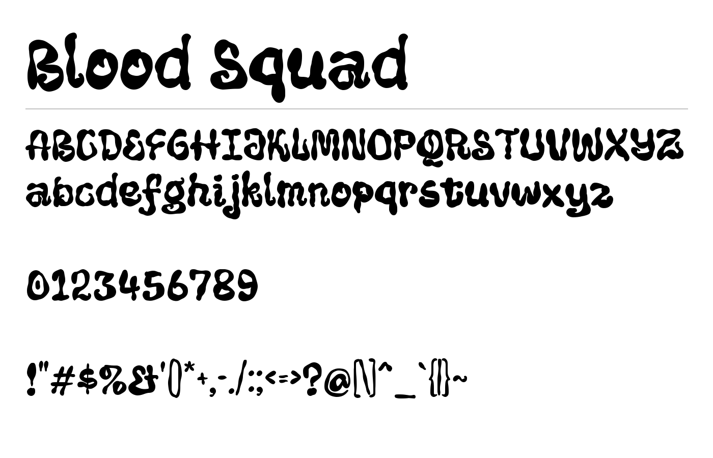 Blood Squad Font preview
