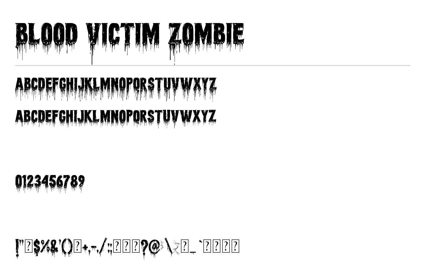 Blood Victim Zombie Font preview
