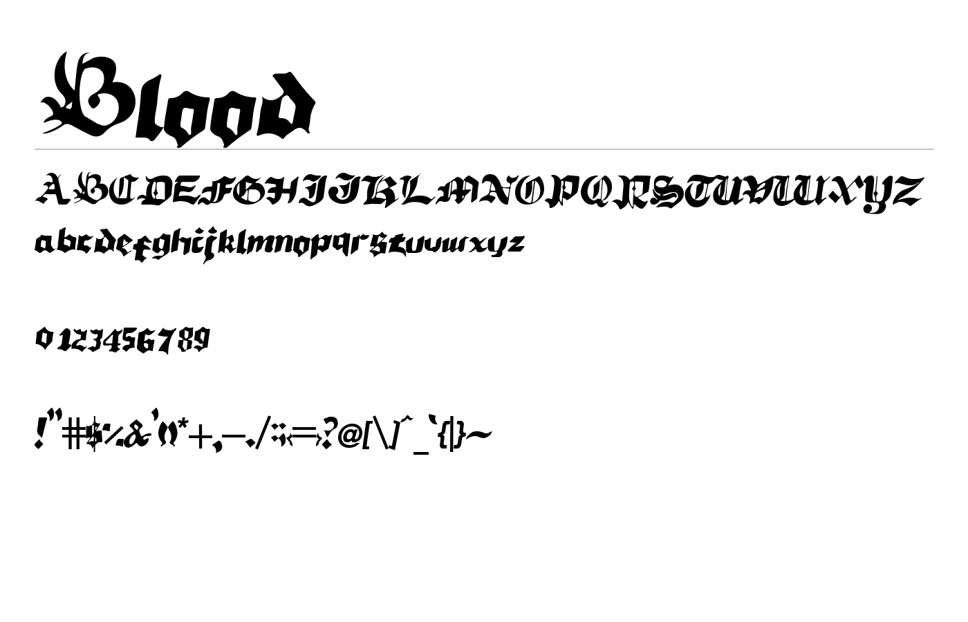 Blood Font preview