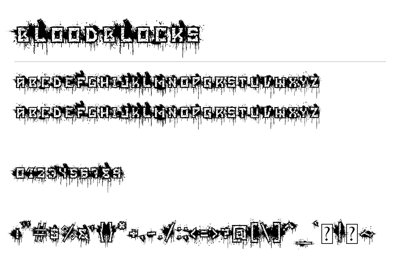 BloodBlocks Font preview