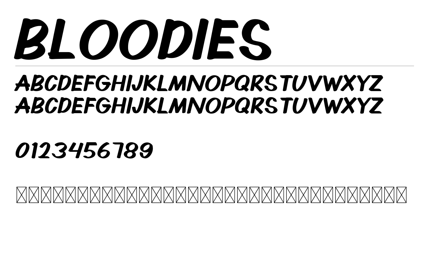 BLOODIES Font preview