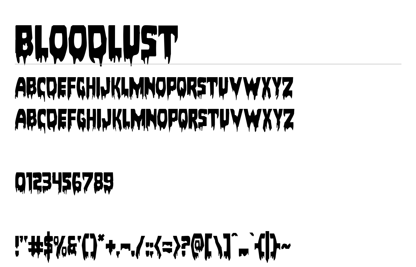 Bloodlust Font preview