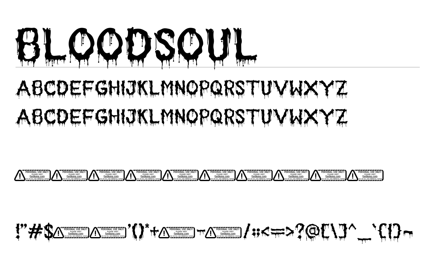 Bloodsoul Font preview