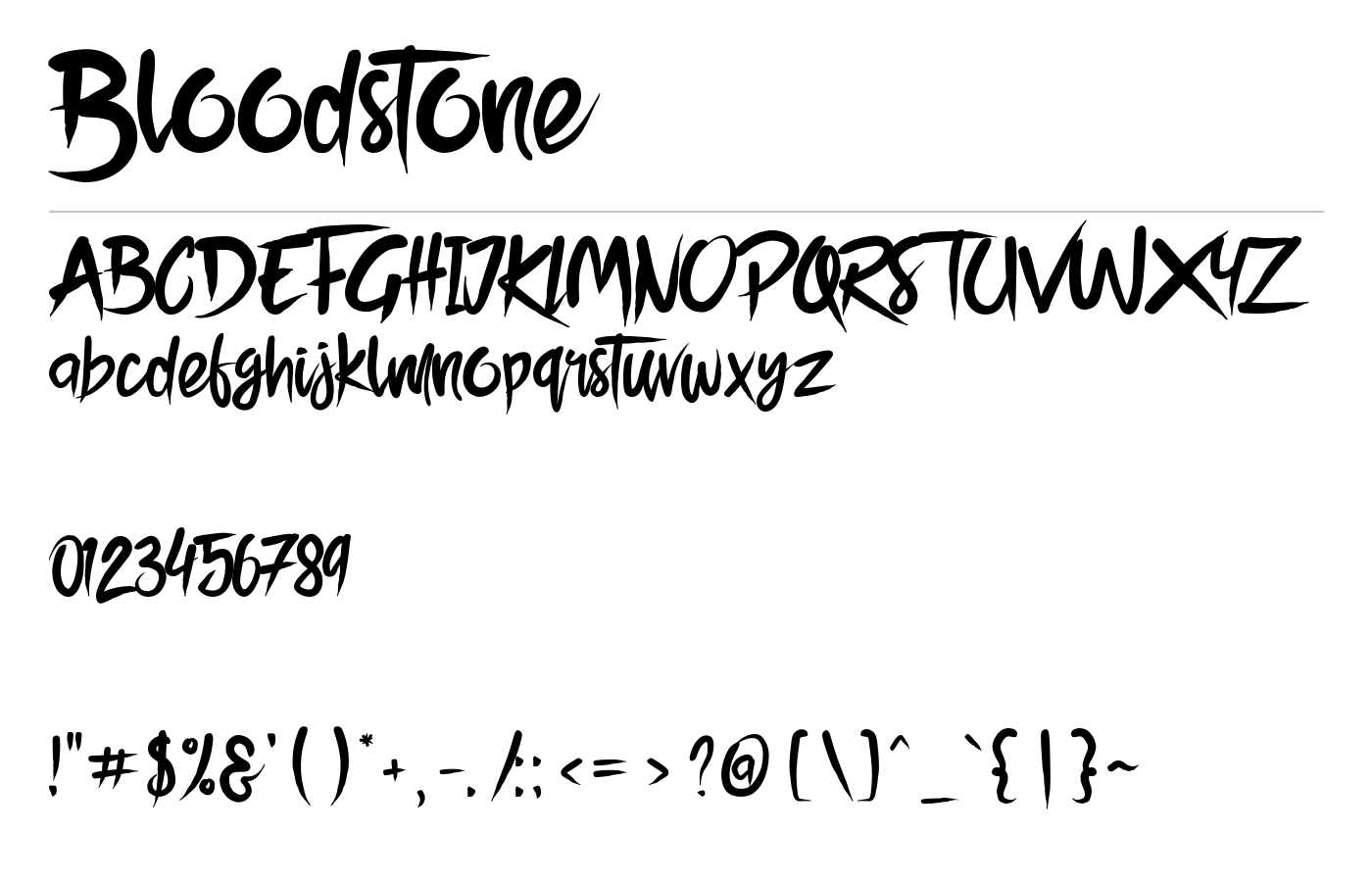 Bloodstone Font preview