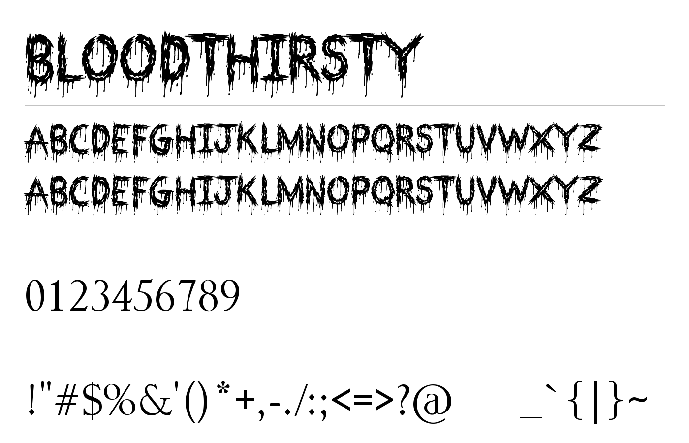 Bloodthirsty Font preview