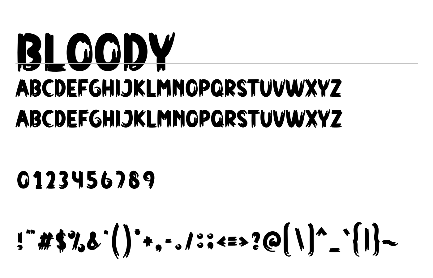 Bloody Font preview