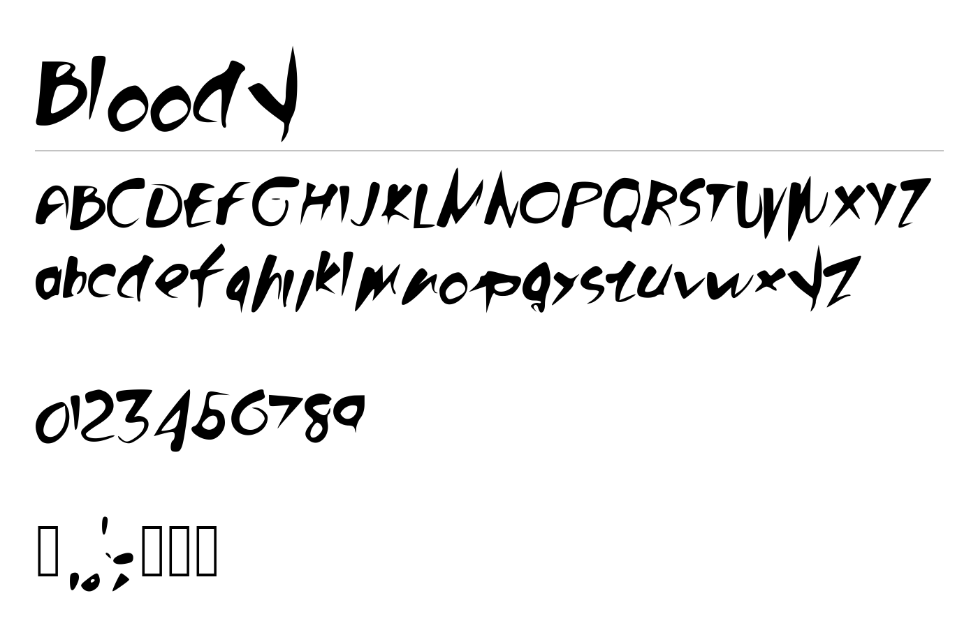 Bloody Font preview