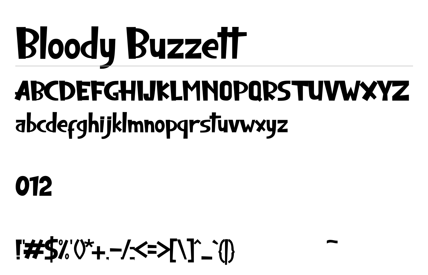 Bloody Buzzett Font preview