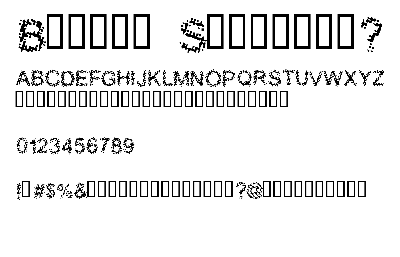 Bloody Shrapnel? Font preview